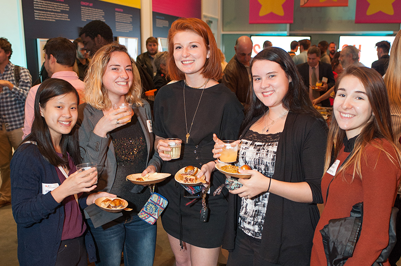 Semester students enjoying the Journalism Great Again reception before the program
